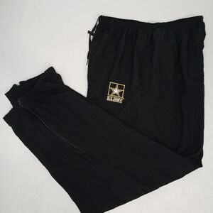 USA Army Uniform Pants Adult L Long Physical Fitness Logo Nylon Black APFU